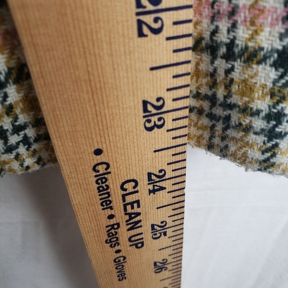 J.Crew Italian Wool Womens Green/Ivory Plaid Button Down Midi Length Coat Sz 2 - Picture 10 of 15